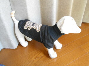小型犬　Louisdog ルイスドッグ 　レオパードテディベア　トップス　ブラック　L　身丈27ｃｍ　胸囲44ｃｍ