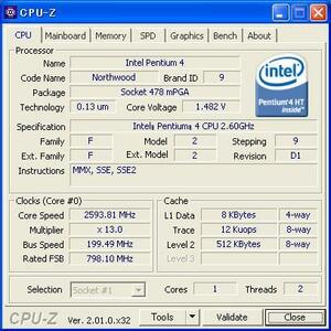 INTEL Pentium4 2.60 GHz (Northwood) Socket478 ★中古正常品★ (1)