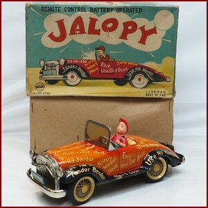 LINE MAR TOYS【JALOPY おんぼろ自動車 リモコン コントローラー欠品】ブリキ ミニチュア自動車tin toy car■ラインマートイズ【箱付】0212