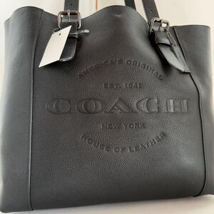 1円~ 未使用級 / 定価10万 コーチ COACH トートバッグ 肩掛け レザー A4可 大容量 ビジネス ブラック メンズ レディース ブリーフケース