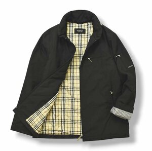 ★美品 バーバリー ブラックレーベル BURBERRY BLACK LABEL 中綿 ジャケット L ブラック x ノバチェック柄 キルティング ウィンド ウェア★