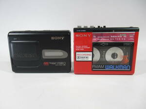 SONY ソニー STEREO CASSETTE-CORDER FM/AM WALKMAN ウォークマン WM-F65 +WM-FX505 カセットウォークマン 昭和レトロ