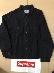 Supreme New York Yankees Denim Trucker Jacket Black Gジャン　XL supreme yankees シュプリーム　ニューヨークヤンキース　デニムジ