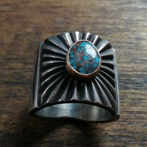 インディアンジュエリー リング SILVER ターコイズ ナバホ navajo hopi ホピ ring 指輪 k18 ゴールド シルバー reeves silver turquoise