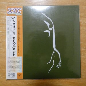 41124334;【CD/リマスタリング】XTC / イングリッシュ・セトゥルメント(紙ジャケット仕様)　TOCP-67805