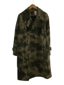 STUSSY◆ステューシー/Dyed Trench Coat/染物柄トレンチコート/M/コットン/グリーン