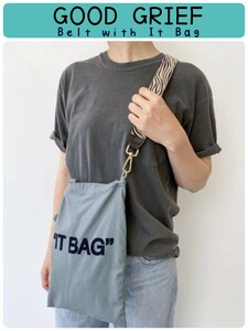 送料無料★GOOD GRIEF グッドグリーフ Belt with It Bag ゼブラ柄ハラコベルト×ブルートートバッグ 