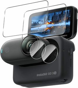 対応 Insta360 Go 3S 対応 Insta360 Go 3S ガラスフィルム 2枚 + カメラフィルム2枚 【4枚