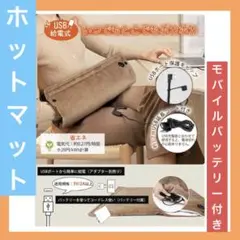 ホットマット充電式USB【5000mAhモバイルバッテリー付&50×43cm】