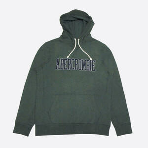 ★SALE★Abercrombie & Fitch/アバクロ★アップリケロゴスウェットプルオーバーパーカー (Green/M)