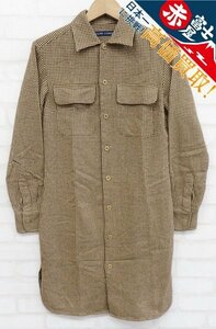 7T6957/ラルフローレン シルク混ウール千鳥格子シャツワンピース RALPH LAUREN