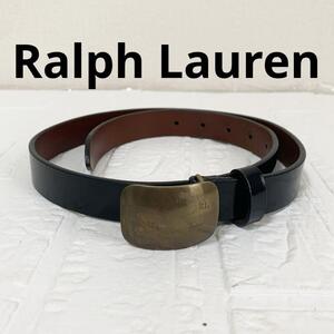 Ralph Lauren レザー ベルト レディース ヴィンテージ ブラック　黒