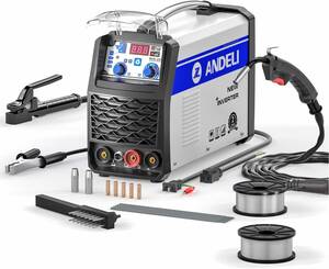 ANDELI 半自動溶接機 120AノンガスMIG/アーク溶接/lift TIG 100V/200V兼用 インバーター直流溶接機 MIG溶接 半自動 MIG-250ME