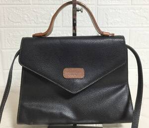 no29262 Courreges クレージュ フランス製 ヴィンテージ レザー 2way ショルダー ハンド バッグ