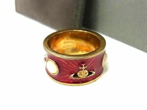 1円 ■美品■ Vivienne Westwood ヴィヴィアンウエストウッド オーブ SV925 リング 指輪 アクセサリー サイズM(約14号) レッド系 FD1597