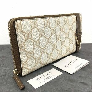 ☆送料無料☆ 未使用品 GUCCI ジップウォレット 309758 ニース GGプスリング ホワイト系 393