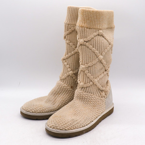 アグ ニットブーツ 靴 シューズ レディース 25cmサイズ ベージュ UGG