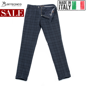 Be18 正規品【Bsettecento】6542-91《34》ウエスト84cm :イタリア製 ネイビー 綿ストレッチ パンツ 送料無料 Yahoo!かんたん決済 即決価格