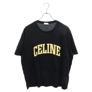 CELINE セリーヌ 24SS ロゴプリントルーズ半袖Tシャツ ブラック/イエロー 2X60L671Q