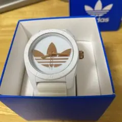 adidas アディダス　ピンクゴールド　腕時計　美品　ラバーホワイト