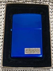 【未使用品！】ZIPPO ジッポーライター ZIPPOロゴ イオンブルー シリアルNoあり ケース付