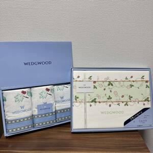 【新品・送料無料】 WEDGWOOD フラットシーツ フェイスタオル3枚セット