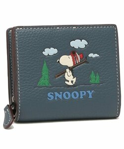 今回のみ値下げ　ラスト１品　2022A/W新作　COACH　コーチ 折り財布 スヌーピー　PEANUTS　SNOOPY　SKI