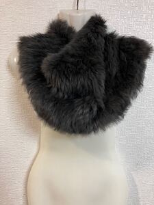 ★美品★ StretchFur ファー　ラビット　ネックウォーマー　グレー