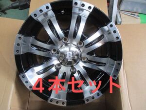 バ15/未使用 4本セット CUERVO 8 16インチ 16X7.5 +32 クエルボ GLOSS BLACK MACHINE FACE