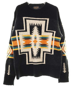 ビーミングバイビームス B:MING LIFE STORE by BEAMS SHETLAND WOOL CREWNECK BLACK Lサイズ シェットランド ウール クルー ニット ブラッ