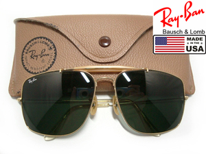 美品Vintage B&L RayBan EXPLORER Blow bar USA G15アメリカ製ボシュロムBLエクスプローラGOLDメタルMETALブローバbarゴールド金サングラス