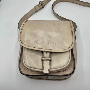 ◎arahive /miu miu◎ leather shoulder bag アーカイブ 90年 00年 ミュウミュウ レザー ショルダーバッグ ロゴ型押し 1円 ●希少品 白タグ