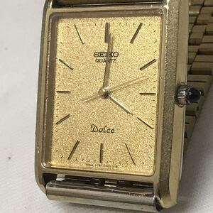 SEIKO DOLCE アナログ セイコー ドルチェ ゴールド文字盤 腕時計 クォーツ スクエア 動作未確認　現状　ジャンク　5010-5530