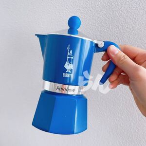 BIALETTI【日本未販売】rainbow 3杯　マキネッタ　ブルー　 ビアレッティ エスプレッソメーカー モカエキスプレス コーヒーメーカー