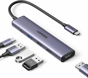 ＊UGREEN Revodok 105 USB C ハブ 5-IN-1 HDMI出力 Type-C 100W PD急速充電 USB3.0+USB 2.0ポート 5Gbps超高速データ転送 4K@30Hz