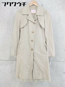 ◇ ◎ rebecca taylor レベッカテイラー フリルレース 長袖 トレンチ コート サイズ2 ベージュ レディース