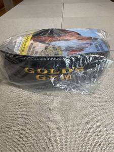 新品未使用☆GOLDS GYM (ゴールドジム) ブラックトレーニングレザーベルト Mサイズ