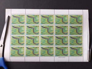 魚介シリーズ うなぎ 15円切手 1シート(20面) 切手 未使用 1966年