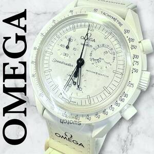 1スタ ☆新品 未使用 シール付き☆ OMEGA Swatch オメガ スウォッチ S033W700 ミッション トゥ ムーン スヌーピー ホワイト 白文字盤