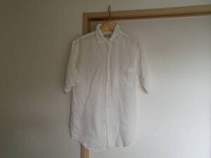 SAKS FIFTH AVENUE IRELAND WOVEN LINEN SHIRT 麻 リネン シャツ