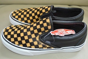 新品未使用 VANS バンズ CLASSIC SLIP-ON ハラコ チェッカー スリッポン CALF HAIR CHECKER BOARD vn0a38f7u7 23センチ 定価15,400円