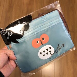 【Animal merry フクロウ】ブルー　保冷温バッグ　ランチボックス《新品》20×10×16