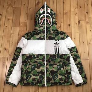 BAPE × adidas Shark Hoodie Down Jacket Sサイズ a bathing ape エイプ ベイプ シャーク パーカー ダウンジャケット アディダス ysa0904