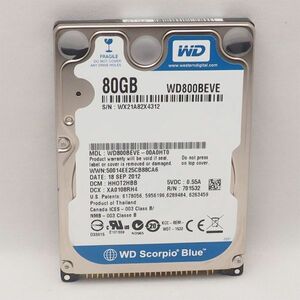 WD HDD WD800BEVE ハードディスク 80GB IDE 2.5インチ ジャンク品 管17705