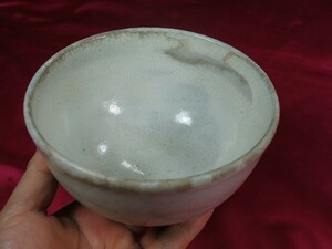 B　李朝白磁茶碗①　李朝時代　陶器　焼き物