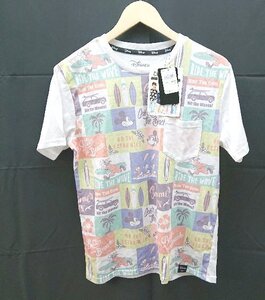 ◇ ◎ Disney　フロントプリント　ディズニーキャラクター 半袖 Tシャツ サイズL ホワイト/マルチ レディースメンズ E