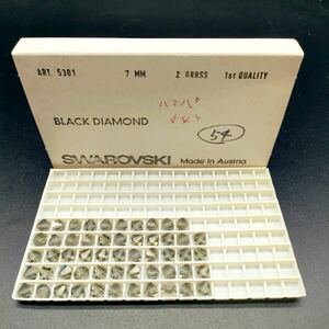 ☆ほぼ未使用 ヴィンテージ SWAROVSKI スワロフスキー ビーズ 5301 54個 7 MM 2GROSS BLACK DIAMOND ブラックダイヤモンド ラインストーン