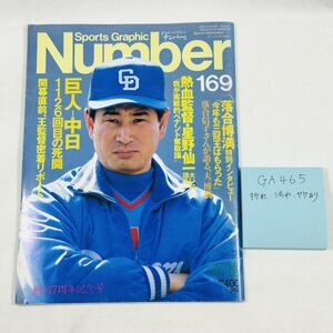 GA465　Number　Sports Graphic　昭和62年4月20日発行 第8卷第8号