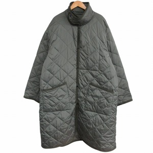 B&Y ビューティー&ユース エイチ H 美品 OLMETEX QUILTED OVER COAT 中綿キルティングコート 切替 チンストラップ カーキ 緑 グリーン Mサ