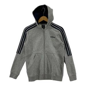 adidas アディダス ジップアップ　裏起毛 パーカー size150/グレー